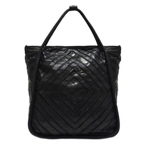 Monserat De Lucca Benecio Black Leather Tote Bag